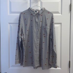 Old Navy fox 🦊 button down shirt